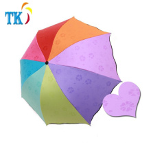 Creative Rainbow Water Bloom Umbrella Paraguas plegable de la sombrilla